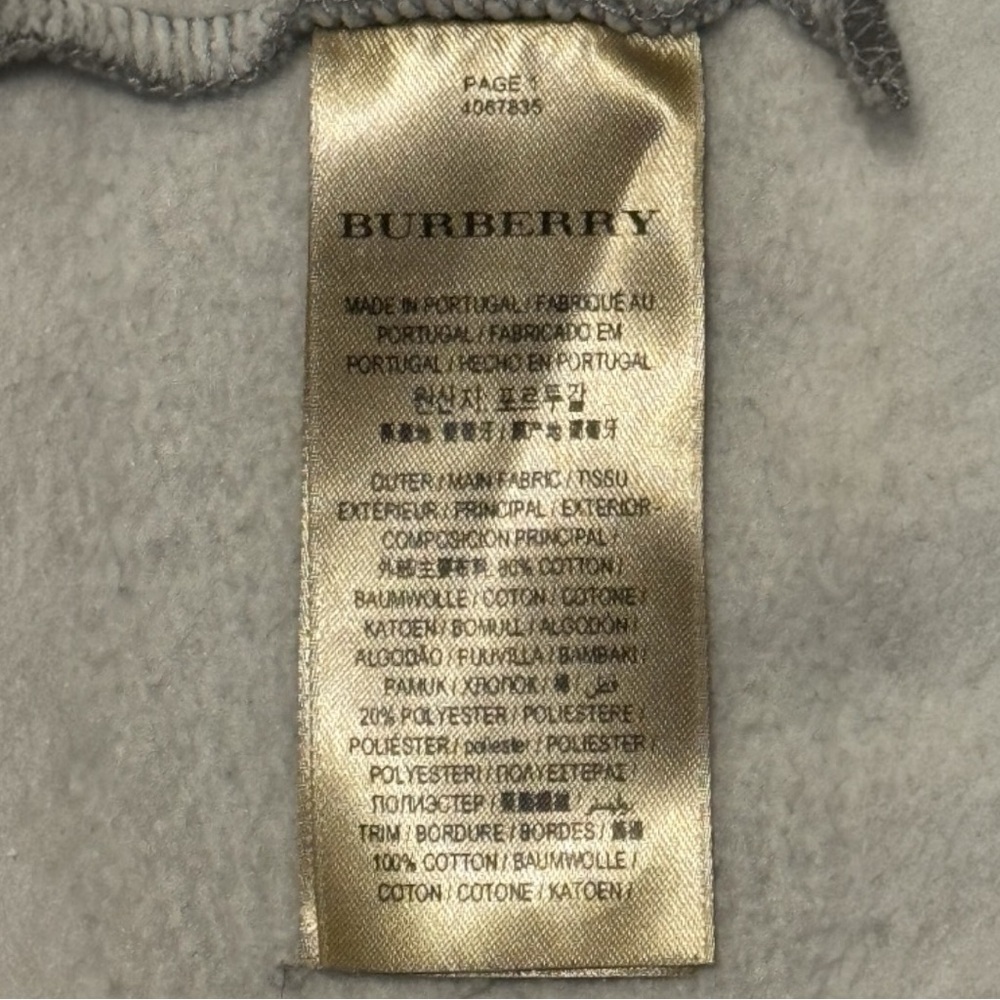Burberry Gray Logo Hoodie Sweatshirt Pullover Unisex XL Holiday Gift Ready - Picture 6 of 7